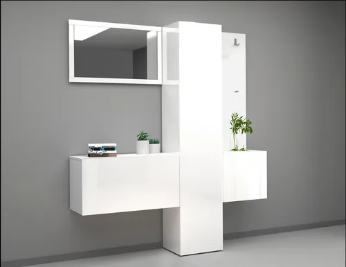 INOSIGN Garderoben-Set Kompact, (5-St) - Drohnen-Garderoben-Set mit Spiegel, viel Stauraum für bis zu 20 Paar Schuhe, FSC®-zertifiziert und modernes Italian Design für ein stilvolles Zuhause.