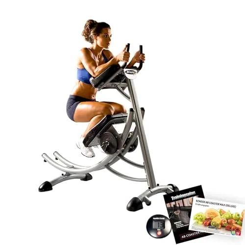 Mediashop Kendox AbCoaster Max Deluxe - Effektiver Bauchtrainer für Zuhause - Widerstandsbänder für effektives Bauchmuskeltraining mit reduzierter Belastung. Die drehbare Sitzfläche ermöglicht intensives Training der seitlichen Bauchmuskeln.