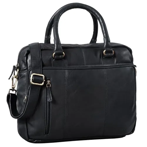 STILORD 'Adam' Vintage Laptoptasche 13,3 Zoll aus Leder - Hochwertige Laptop-Schultertasche aus echtem Büffelleder, ideal für MacBook Air und Pro. Verstellbarer Schultergurt für flexible Nutzung als Umhängetasche oder Henkeltasche.