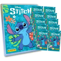 Stitch Trading Cards 2025 - 1 Mappe + 10 Booster - Stitch Trading Cards 2025: Enthält 1 Mappe und 10 Booster mit insgesamt 60 Sammelkarten. Entdecke die faszinierende Welt von Stitch mit einzigartigen Glitzer- und Gold-Effekten – ein Muss für jeden Sammler!