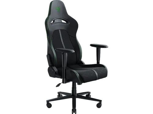 RAZER Enki X Gaming Chair schwarz/grün - Bürostuhl mit optimaler Gewichtsverteilung und integriertem Lordosenbogen für maximalen Komfort bei langen Gaming-Sessions.