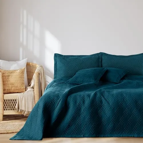 AmeliaHome Tagesdecke Ophelia Indigo 170x270 cm - Zweiseitige Ultrasonic Steppung, ideal für jeden Wohnbereich. Größe: 170x270 cm. Perfekte Ergänzung zur Einrichtung und tolle Geschenkidee. Pflegeleicht bei 30 Grad.
