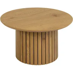 Couchtisch YALE - Wildeiche, Ø 80 cm - Stilvoller Sofatisch - Kategorie: Tische & Stehtische, beeindruckende Optik mit Säulenuntergestell und stabiler Ausführung, ideal für jedes Wohnzimmer.