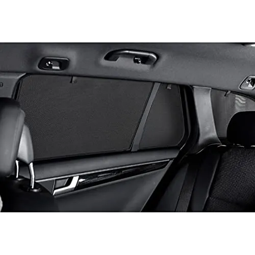 Satz Car Shades (Hintertüren) für Skoda Octavia IV (NX5) Kombi 2020- (2-teilig), Schwarz - Fahrzeugspezifische Car Shades für den Skoda Octavia Combi 20-, die das Fenster vollständig abdecken. Ideal für Sonnenschutz und Luftzirkulation während der Fahrt. Einfache Befestigung mit patentierten Clips.
