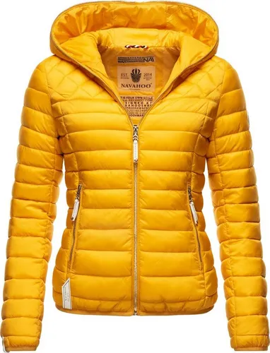 Steppjacke NAVAHOO "Ich Bin Hübsch" - Damen, Gr. S, gelb - Funktionsjacke für die Übergangszeit, wasser- und windabweisend, taillierter Schnitt mit Kapuze, ideal für Frühling und Herbst.
