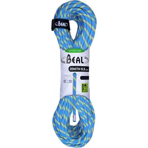 Beal Zenith 9,5mm Kletterseil - Leicht und Leistungsstark - Klettern: Das Beal Zenith 9,5mm ist ein leichtes Einfachseil, das geschmeidig durch Karabiner läuft und sich ideal für Sportklettern und Mehrseillängen Touren eignet.