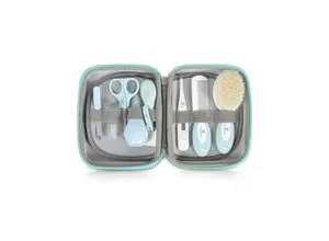Cangaroo Baby-Nagelschere Babypflegeset M1419 - Komplettes 9-teiliges Babypflegeset im praktischen Reiseetui, inklusive Nagelschere, Nasensauger und digitalem Thermometer – ideal für die Pflege Ihres Babys unterwegs.