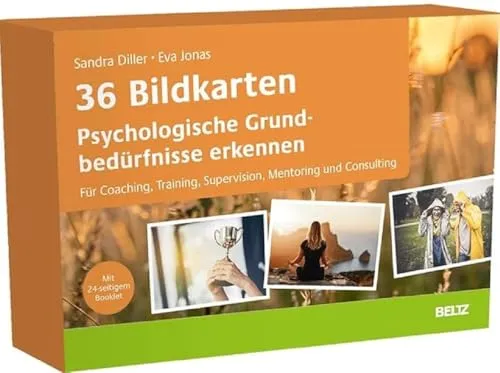 Bildkarten Psychologische Grundbedürfnisse erkennen - 36 Bildkarten für Coaching, Training und Supervision, inklusive 24-seitigem Booklet zur effektiven Unterstützung von Lernprozessen.