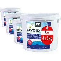 BAYZID Multitabs 5in1 für Pools - 4x 5 kg Eimer - Poolzubehör für die einfache Wasserpflege: Mit unseren 5in1 Multitabs sichern Sie die Chlorung und stabilisieren die Wasserwerte, reduzieren Chemikalien und genießen kristallklares Wasser.