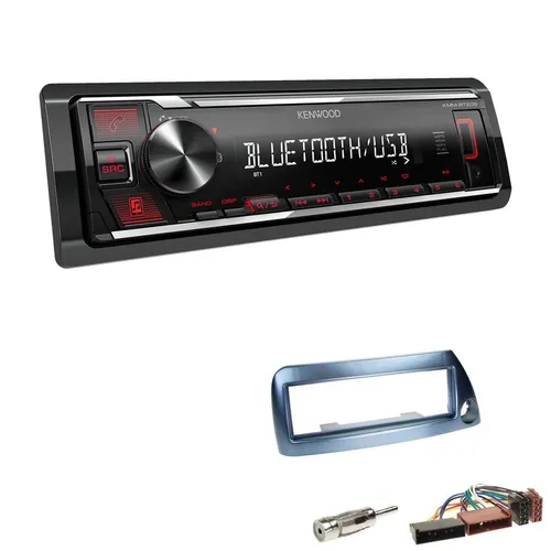 Kenwood 1-DIN Autoradio Bluetooth USB AUX für Ford KA 1996-2008 blau-metallic