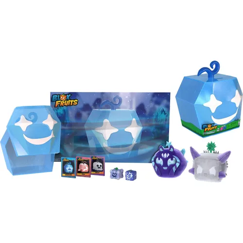 Blox Fruits - Diamond Collector Bundle - Spielzeugfigurenset für Blox Fruits-Fans, enthält 2 Minifiguren, 3 Sammelkarten, 2 Plüschfiguren und ein Mega-Poster für ein unvergessliches Spielerlebnis!