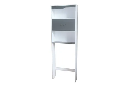 HTI-Living Badregal Thekla 58178 – Praktischer Waschmaschinenüberbau - Praktisches Badregal in Grau-Weiß mit 3 Fächern, ideal zur optimalen Raumnutzung über der Waschmaschine. Maße: 58 cm Breite, 19.5 cm Tiefe, 178 cm Höhe. Lieferung zur Selbstmontage.