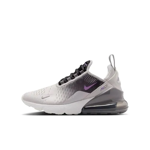 Nike Air Max 270 Kinder Sneaker, Photon Dust/Bright Violet-Black, 39 EU (6.5Y US) - Stylischer Kinder Sneaker mit 270° sichtbarem Air-Element für weiche Dämpfung. Atmungsaktives Obermaterial sorgt für Komfort und Frische. Praktische Fersenschlaufe ermöglicht einfaches An- und Ausziehen.