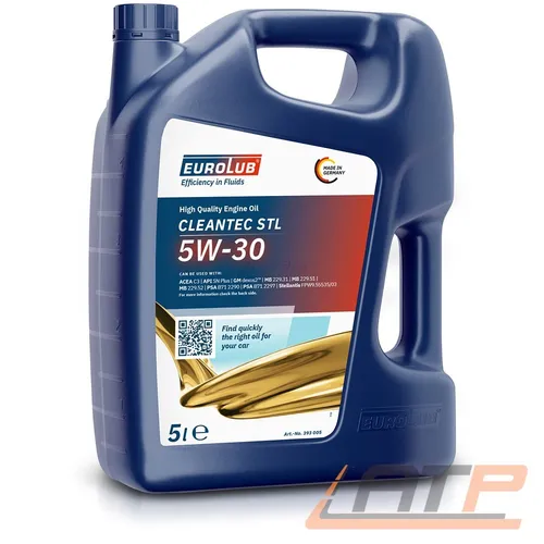 Eurolub Motoröl CLEANTEC STL 5W-30 393005 - Hochleistungsmotoröl für optimale Motorpflege, reduziert den Verschleiß und sorgt für eine verbesserte Kraftstoffeffizienz.