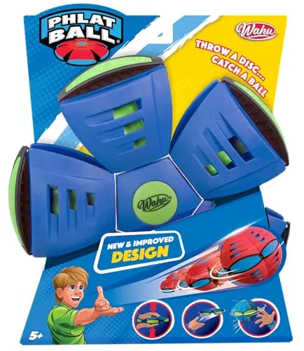 Wahu - PHLAT BALL Classic - Farblich Sortiert - Frisbee & Ball in Einem – Transformierbare Wurfscheibe – Outdoor-Spiel für Kinder ab 5 Jahren – 22,9 cm Frisbee, 15,7 cm Ball – Für Garten & Park