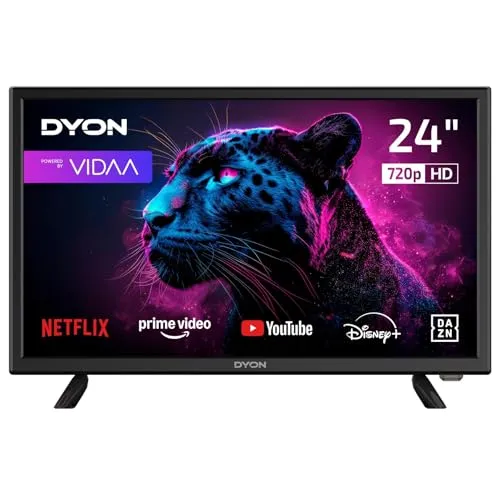 DYON Movie Smart 24 VX - 24 Zoll HD Smart TV mit Triple Tuner, integriertes WLAN und Zugriff auf Prime Video, Netflix, YouTube und mehr