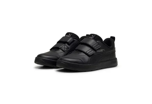 PUMA COURTFLEX V3 V PS Sneaker - Sportliche Sneaker für Kinder mit Klettverschluss, ideal für einfaches An- und Ausziehen. Bequem und stylisch in PUMA Black-Cast Iron.