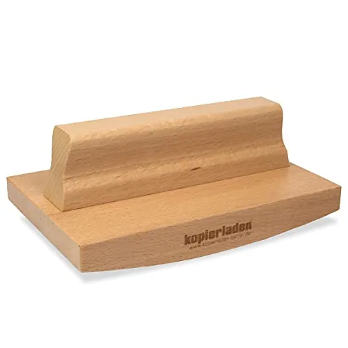 Wiegestempel 15 x 10 cm mit eigenem Texten, Logos oder Motiven personalisieren - Großer Abroll-Stempel aus Buchenholz selbst gestalten