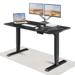 Desktronic HomePro Elektrisch höhenverstellbarer Schreibtisch 160x80cm Schwarz - Hochwertiger elektrisch höhenverstellbarer Schreibtisch mit Memory-Funktion. Ideal für flexibles Arbeiten, leise und stabil dank Doppelmotor, inkl. USB-Anschlüssen für maximalen Komfort.