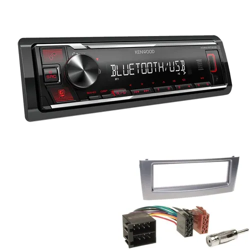 Kenwood 1-DIN Autoradio Bluetooth USB AUX für Fiat Linea anthrazit metallic