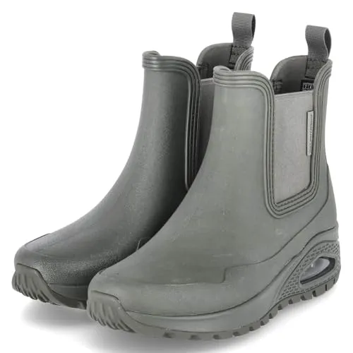 Skechers Uno Rugged-DANCING N THE RAIN 177183/OLV Damen Stiefelette - Wanderschuhe mit Air-Cooled Memory Foam Innensohle für besten Tragekomfort und stoßdämpfenden Luftpolstern in der Laufsohle, ideal für alle Outdoor-Abenteuer.