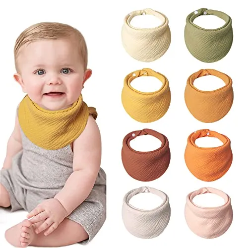 lulumoon Lätzchen Baby Absorbierende Dreieckstuch: 4-lagiges Verdicken Musselin Halstuch baby - Großformatig Quadratisch Ersetzt Waschlappen Baby