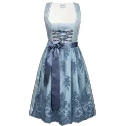 Edelnice Dirndl Cloé - Midi Dirndl in Hellblau - Elegantes Midi Dirndl aus 100% Polyester Mikrofaser, mit seitlichem Reißverschluss für einen komfortablen Sitz, perfekt für festliche Anlässe.