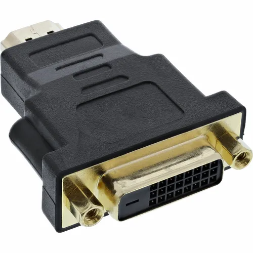 InLine® HDMI™ zu DVI Adapter 4K2K - Vergoldete Kontakte, Schwarz - Hochwertiger HDMI™ zu DVI Adapter mit vergoldeten Kontakten für optimale Signalübertragung. Ideal für die Verbindung von Geräten in bester Qualität.