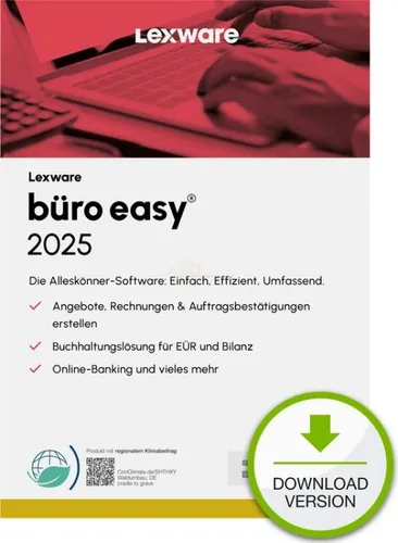 Lexware büro easy 2025 - Abo Software - Office-Software für Nicht-Buchhalter, die Büroarbeiten schnell und einfach erledigt. Perfekt für Einsteiger, die effizient arbeiten möchten.