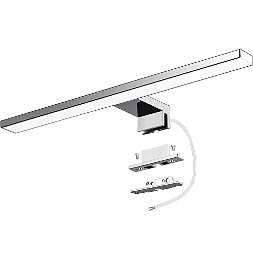 Azhien LED Spiegelleuchte 10W - 40cm für Badezimmer - Spiegellampe für das Bad mit 820 Lumen und neutralweißem Licht (4000K). Flexibel montierbar an Wand oder Schrank, ideal für feuchte Umgebungen.