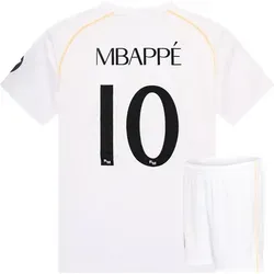 Real Madrid 25/26 Mbappé Heim Set Weiß 12 Years - Offizielles Real Madrid 25/26 Mbappé Heimtrikot-Set für junge Fans, mit feuchtigkeitsableitendem Gewebe für höchsten Komfort und dem Namen Mbappé sowie der Nummer 10, perfekt für Training und Spiele.
