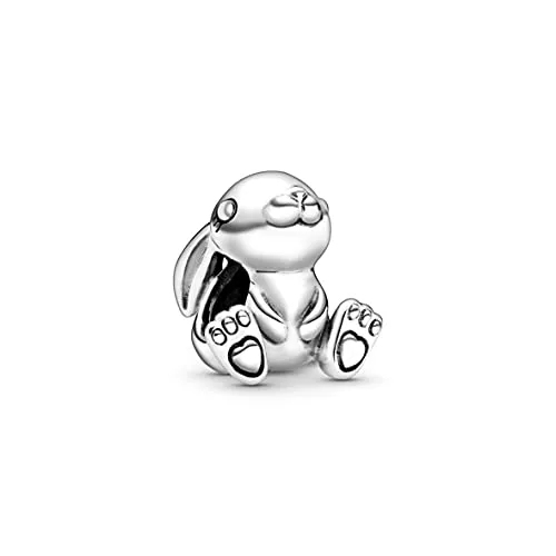 PANDORA Charm "Nini der Hase" silber 798763C00 - Bead Charms für Damen, handveredeltes Sterling-Silber, bringt Freude und positive Energie in Deine Sammlung