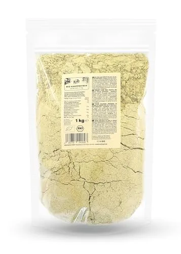 KoRo - Bio Hanfprotein 1 Kg - Pflanzliches Eiweißpulver mit Natur Geschmack ohne Zuckerzusatz aus 100% biologischem Anbau