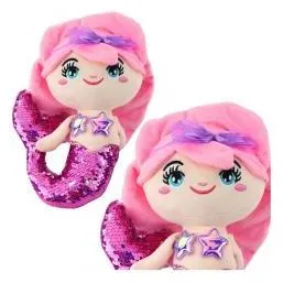 Lean Toys Lean Plüsch Meerjungfrau Kuschelschwanz In Pailletten Rosa Und Lila 28Cm (28 cm) (66649394)