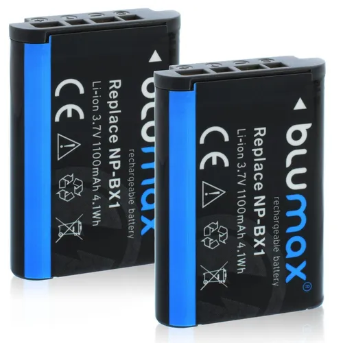 2x Blumax Akku für Sony NP-BX1 RX100 III IV V VI VII HX90V HX400V 1100 mAh