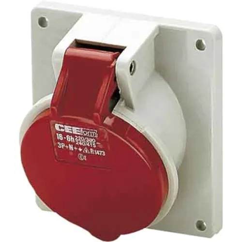 Mennekes CEE-Anbaudose 400V 5x16A Rot - Hochwertige 16A 5-polige Anbaudose mit IP44 Schutz, ideal für den Einsatz im Außenbereich. Robuste Federklemmen sorgen für eine sichere Verbindung.