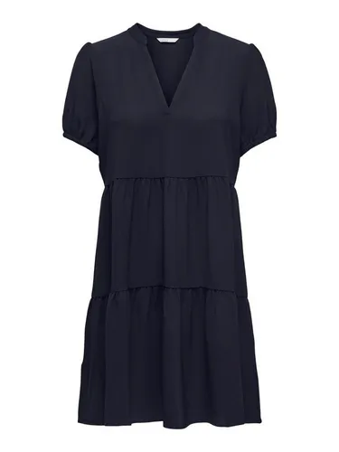 ONLY Damen Onlnova Life Vis S/S Thea Dress Solid Kleid, Night Sky, X-Small - Freizeitkleid für Damen, mittellang und aus komfortablem Material für einen lässigen Look.