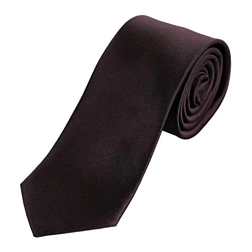 DonDon Herren Krawatte 7 cm klassische handgefertigte Business Krawatte Braun für Büro oder festliche Veranstaltungen