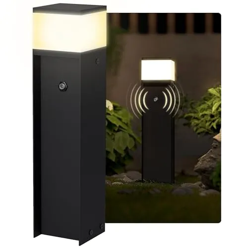 SSC-LUXon ZAVO Lichtsäule schwarz IP44 mit Dämmerungssensor - Wetterfeste Wegeleuchte mit modernem Design, die automatisch bei Dämmerung leuchtet und für stimmungsvolle Beleuchtung in Ihrem Garten sorgt.