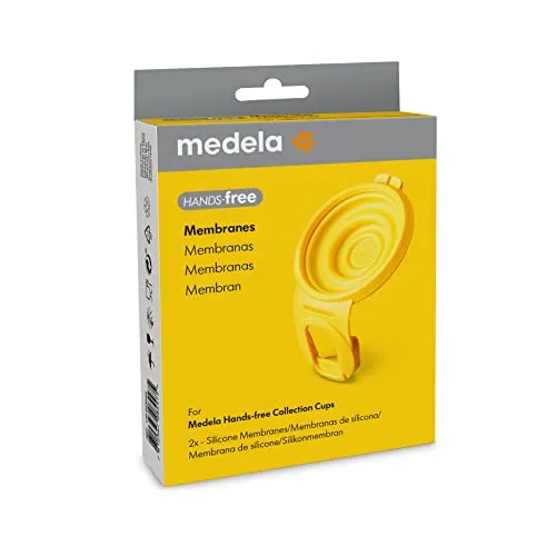 Medela Membranas Manos Libres, 2 Membranas de Silicona, Accesorios para Extractores Manos Libres de Medela, Accesorios para Copas de Recogida de Leche Manos Libres