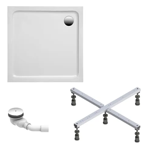 Schulte Duschwanne Adria 100x100 cm - Whirlpool-Badewannen: Pflegeleichte Duschwanne aus hochwertigem Sanitäracryl, rutschhemmend für sicheres Duschen und ideal für moderne Badezimmer.