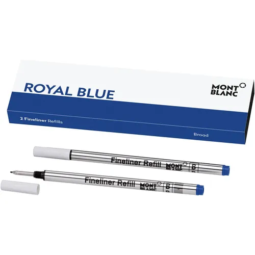 2x FINELINER-MINE MONTBLANC B BLAU / REFILL ROYAL BLUE, 124500, NEU&OVP