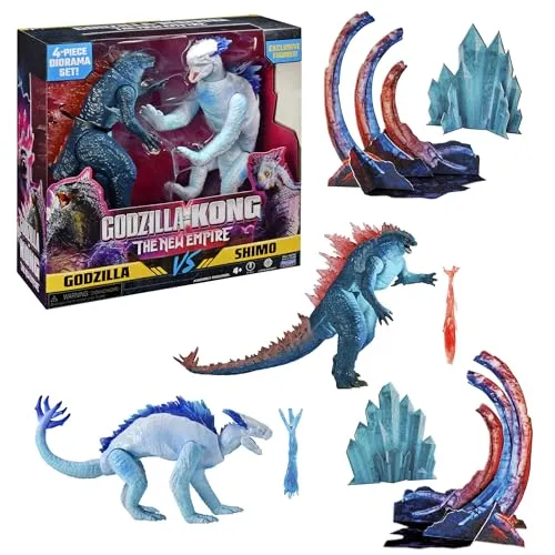 MonsterVerse - Godzilla x Kong, Set mit 2 beweglichen Figuren, 15 cm, Godzilla vs Shimo, für Kinder ab 4 Jahren, MN3041