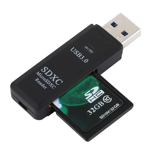 Cardreader Kartenadapter Kartenleser Micro SDXC SDHC SD TF USB 3.0 Schwarz Z237