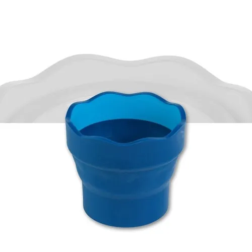 Wasserbecher CLIC&GO blau mit praktischem Faltmechanismus