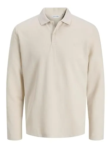 Jack & Jones Langarm-Poloshirt JJEAUSTIN POLO LS NOOS grau XS (46) - Stylisches Langarm-Poloshirt aus einer pflegeleichten Polyester-Baumwollmischung. Ideal für modische Outfits, mit klassischem Polokragen und regulärer Passform.