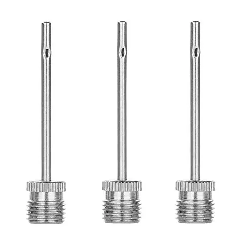 Ballpumpe Nadeln, 3 Stück Silber Ballpumpe Aufsatz, Ballpumpen Aufblasnadel für Fußbälle, Rugby-Bälle, Volleybälle, Netball-Bälle