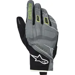 Alpinestars Moblast Drystar Handschuhe - Schwarz/Grau/Gelb - XXL - Funktionale Motorradhandschuhe für alle Wetterbedingungen, mit atmungsaktiver Drystar®-Technologie und strapazierfähigem Ziegenleder für hohen Fahrkomfort und Schutz.