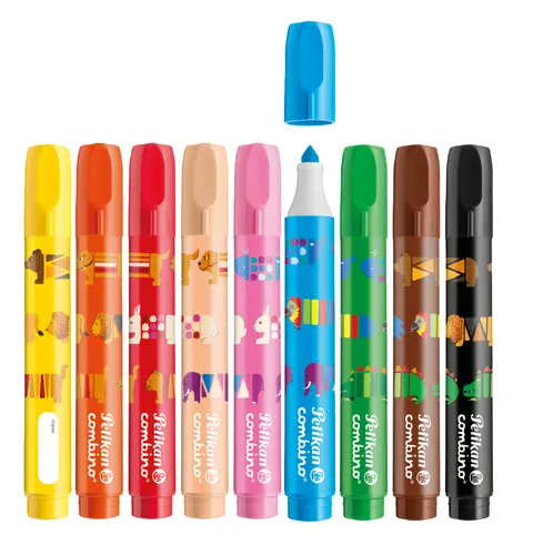Pelikan Fasermaler "Combino" super 411 / 9 verschiedene Farben 9