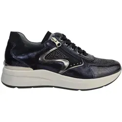 Nero Giardini Damen Sneaker blau kombi. Reißvers., Größe 37 - Stylische Leder Sneaker mit Reißverschluss in Blau, ideal für den Alltag und bequem mit einem 3.5 cm Keilabsatz.